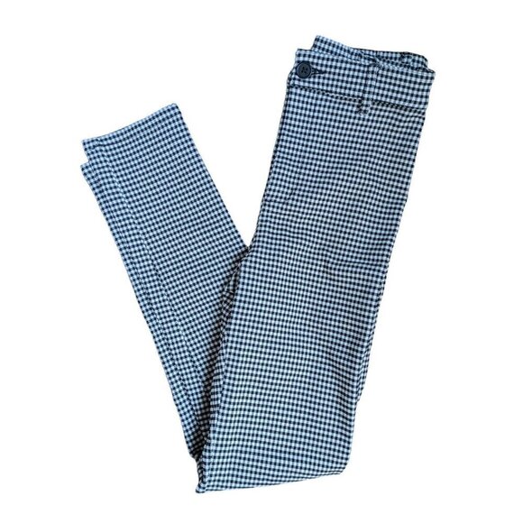 Garage Stretchy Slim Fit High Waisted Black/White Plaid Pants Women Size Small - Picture 6 of 6